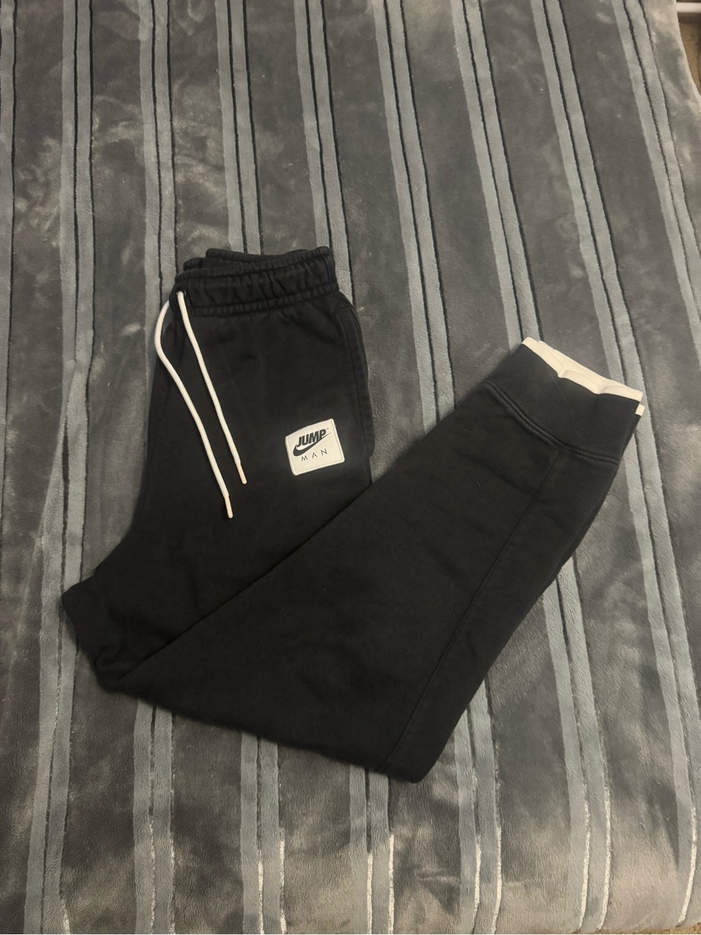Jordan Men’s Black Jogger Pants with White Drawstring